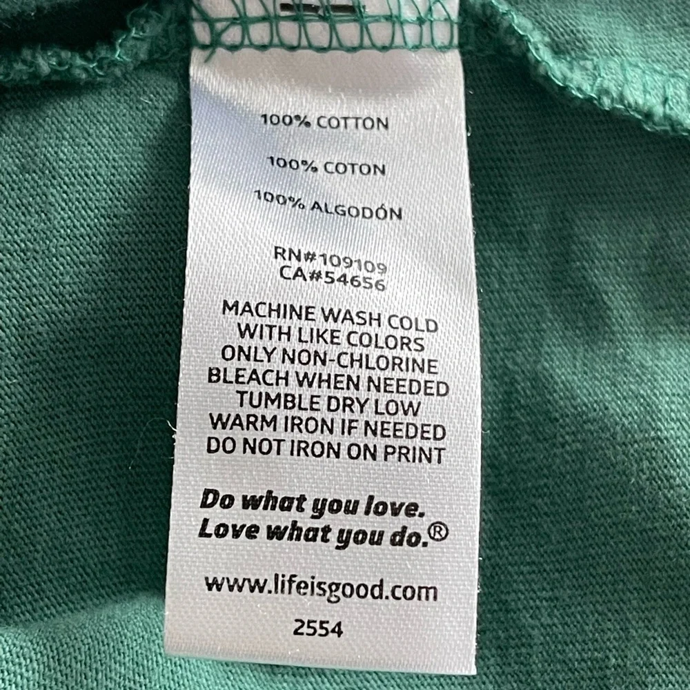 Life is good Christmas Green gingerbread guy long sleeve size Large - Picture 5 of 5